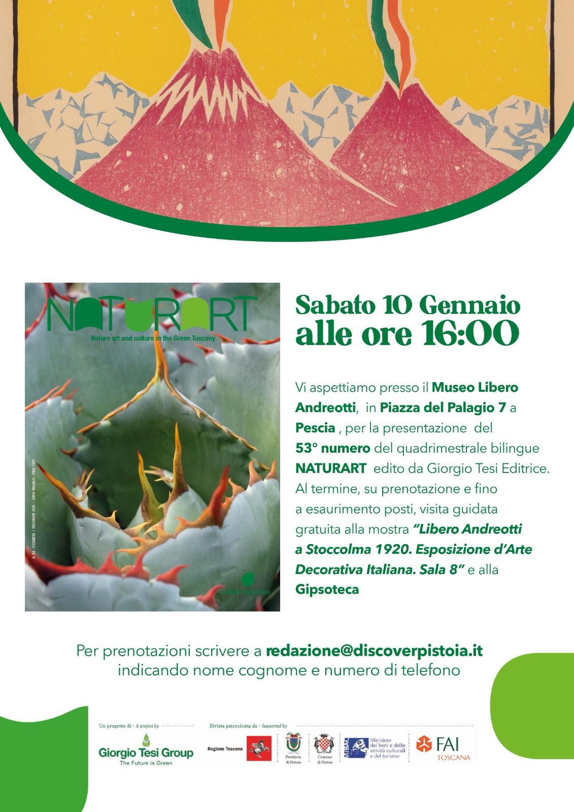 Presentazione del 53° numero di NATURART al Museo Libero Andreotti di Pescia